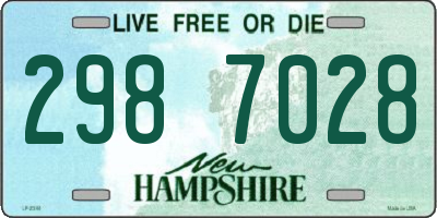 NH license plate 2987028