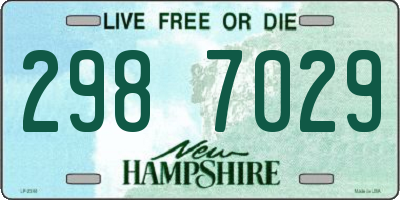 NH license plate 2987029