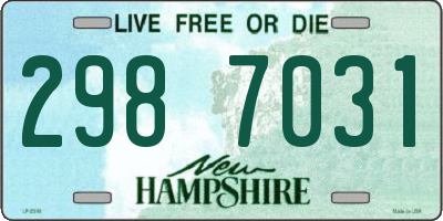 NH license plate 2987031
