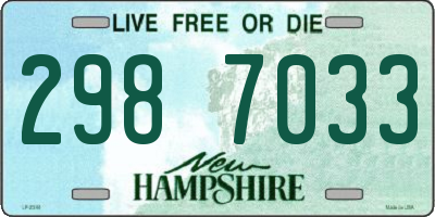 NH license plate 2987033