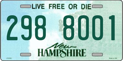 NH license plate 2988001