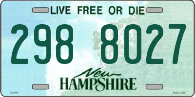 NH license plate 2988027