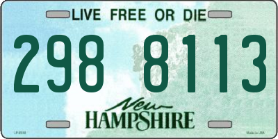 NH license plate 2988113