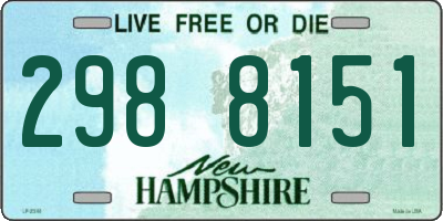 NH license plate 2988151