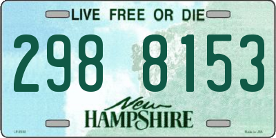 NH license plate 2988153