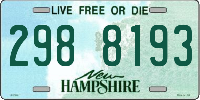 NH license plate 2988193