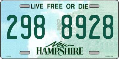 NH license plate 2988928