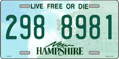 NH license plate 2988981