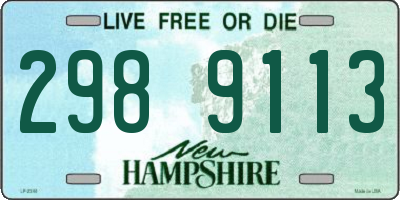 NH license plate 2989113