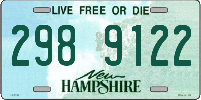 NH license plate 2989122