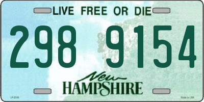 NH license plate 2989154