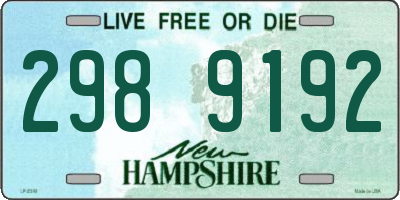 NH license plate 2989192