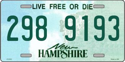 NH license plate 2989193