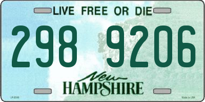 NH license plate 2989206