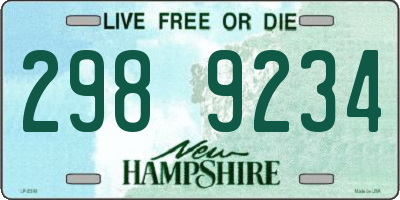 NH license plate 2989234