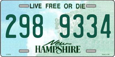 NH license plate 2989334