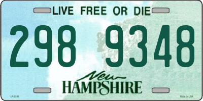 NH license plate 2989348