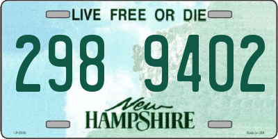 NH license plate 2989402