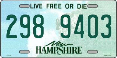 NH license plate 2989403