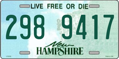 NH license plate 2989417