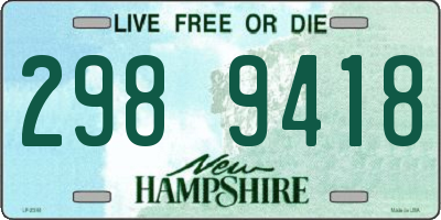 NH license plate 2989418