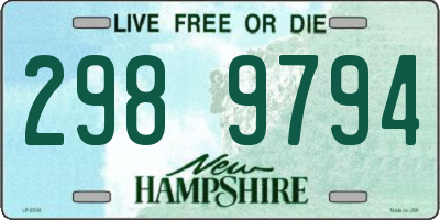 NH license plate 2989794