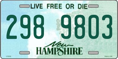 NH license plate 2989803