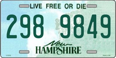NH license plate 2989849