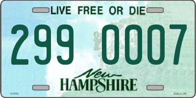 NH license plate 2990007