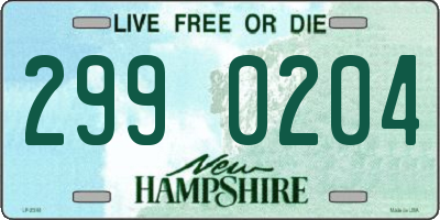 NH license plate 2990204