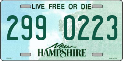 NH license plate 2990223