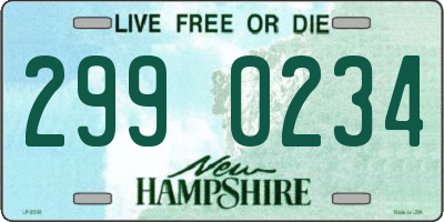 NH license plate 2990234