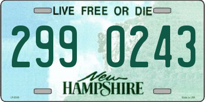 NH license plate 2990243