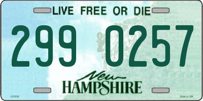 NH license plate 2990257