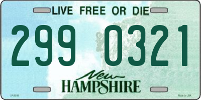 NH license plate 2990321