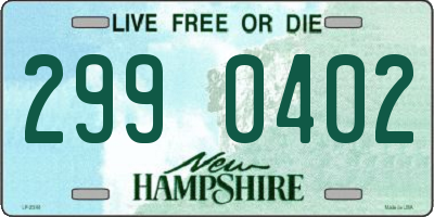 NH license plate 2990402