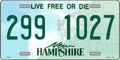 NH license plate 2991027