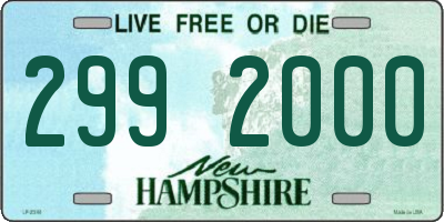 NH license plate 2992000