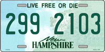 NH license plate 2992103