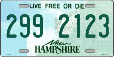NH license plate 2992123
