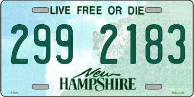 NH license plate 2992183