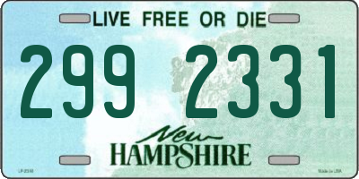 NH license plate 2992331