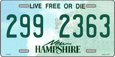 NH license plate 2992363