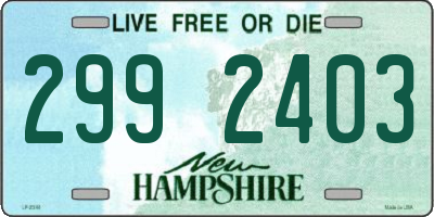 NH license plate 2992403