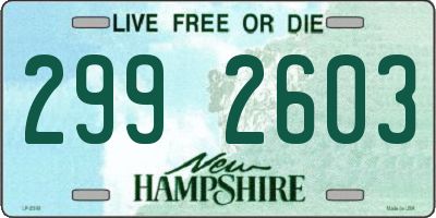 NH license plate 2992603