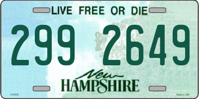 NH license plate 2992649