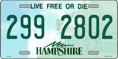 NH license plate 2992802