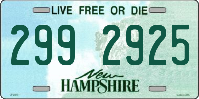 NH license plate 2992925