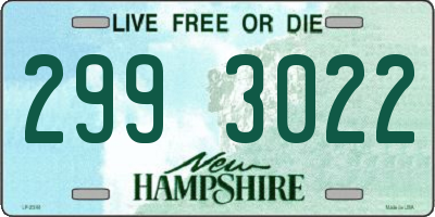 NH license plate 2993022