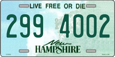 NH license plate 2994002